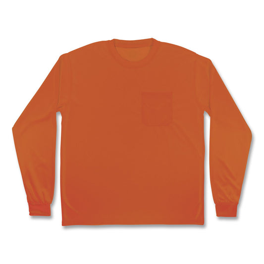 GloWear 8093 Non-Certified Essential Hi-Vis Long Sleeve T-Shirt, 4X-Large, Orange