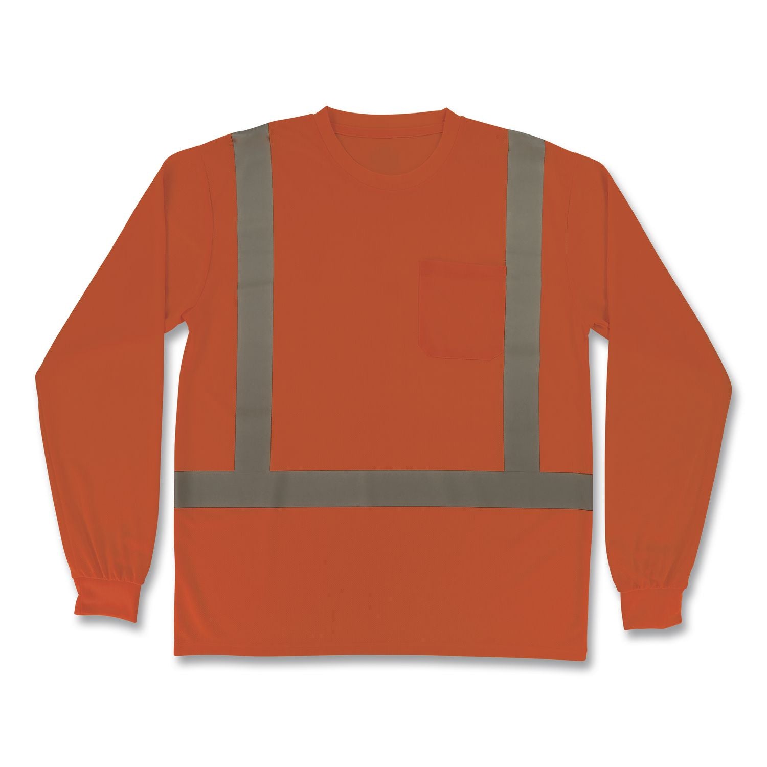 GloWear 8284 Class 2 Essential Hi-Vis Long Sleeve T-Shirt, 5X-Large, Orange