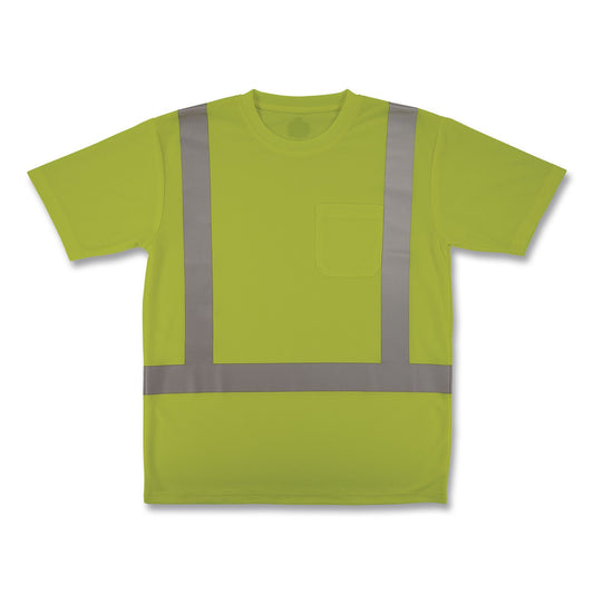 GloWear 8282 Class 2 Essential Hi-Vis T-Shirt, X-Large, Lime