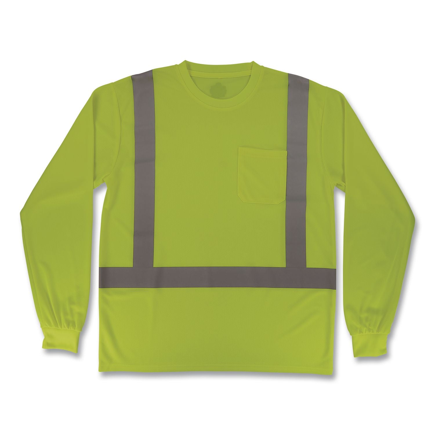 GloWear 8284 Class 2 Essential Hi-Vis Long Sleeve T-Shirt, X-Small, Lime