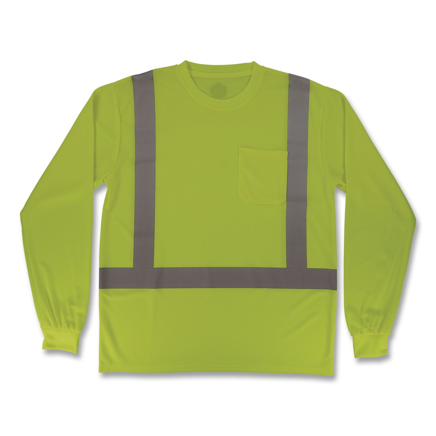 GloWear 8284 Class 2 Essential Hi-Vis Long Sleeve T-Shirt, Small, Lime