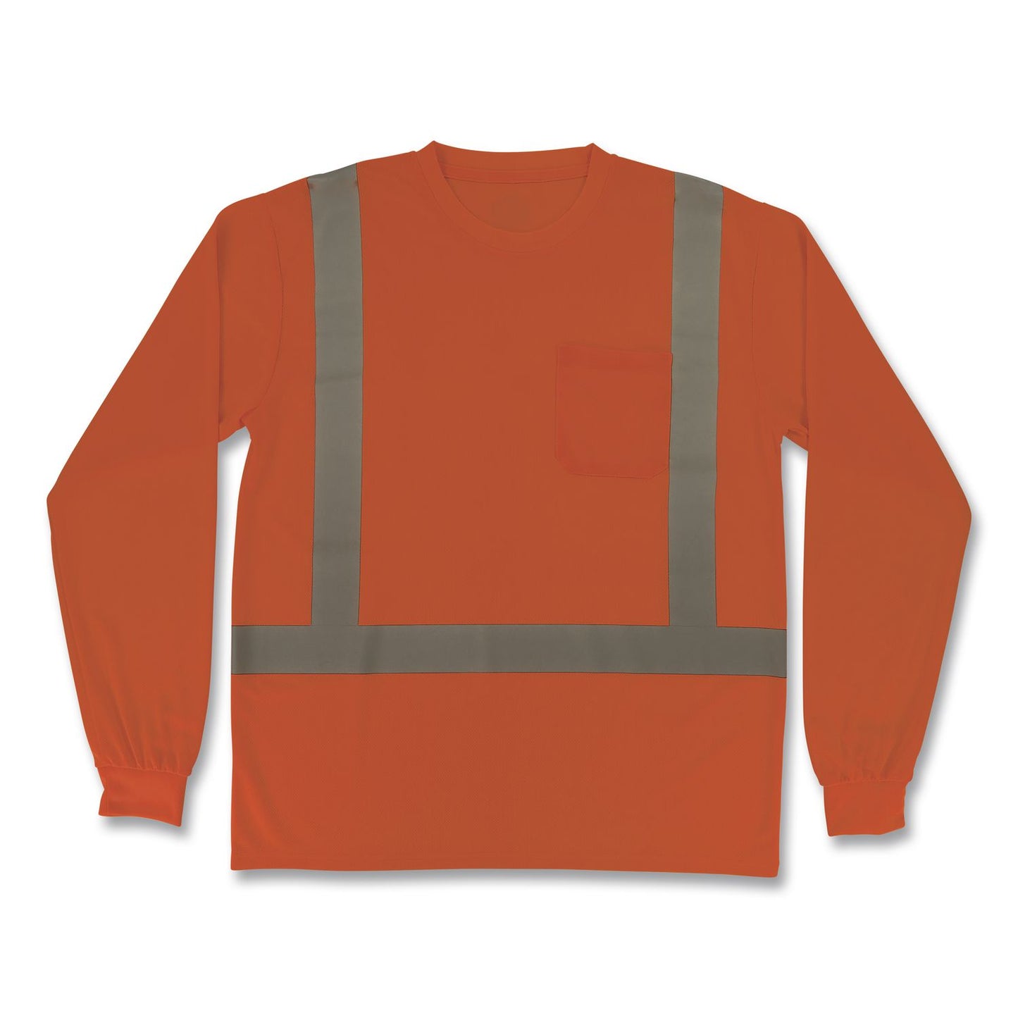GloWear 8284 Class 2 Essential Hi-Vis Long Sleeve T-Shirt, 4X-Large, Orange