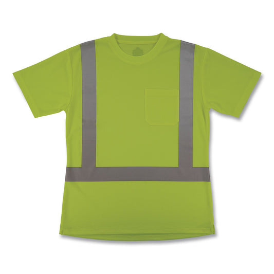GloWear 8274 Class 2 Women's Essential Hi-Vis T-Shirt, X-Small, Lime