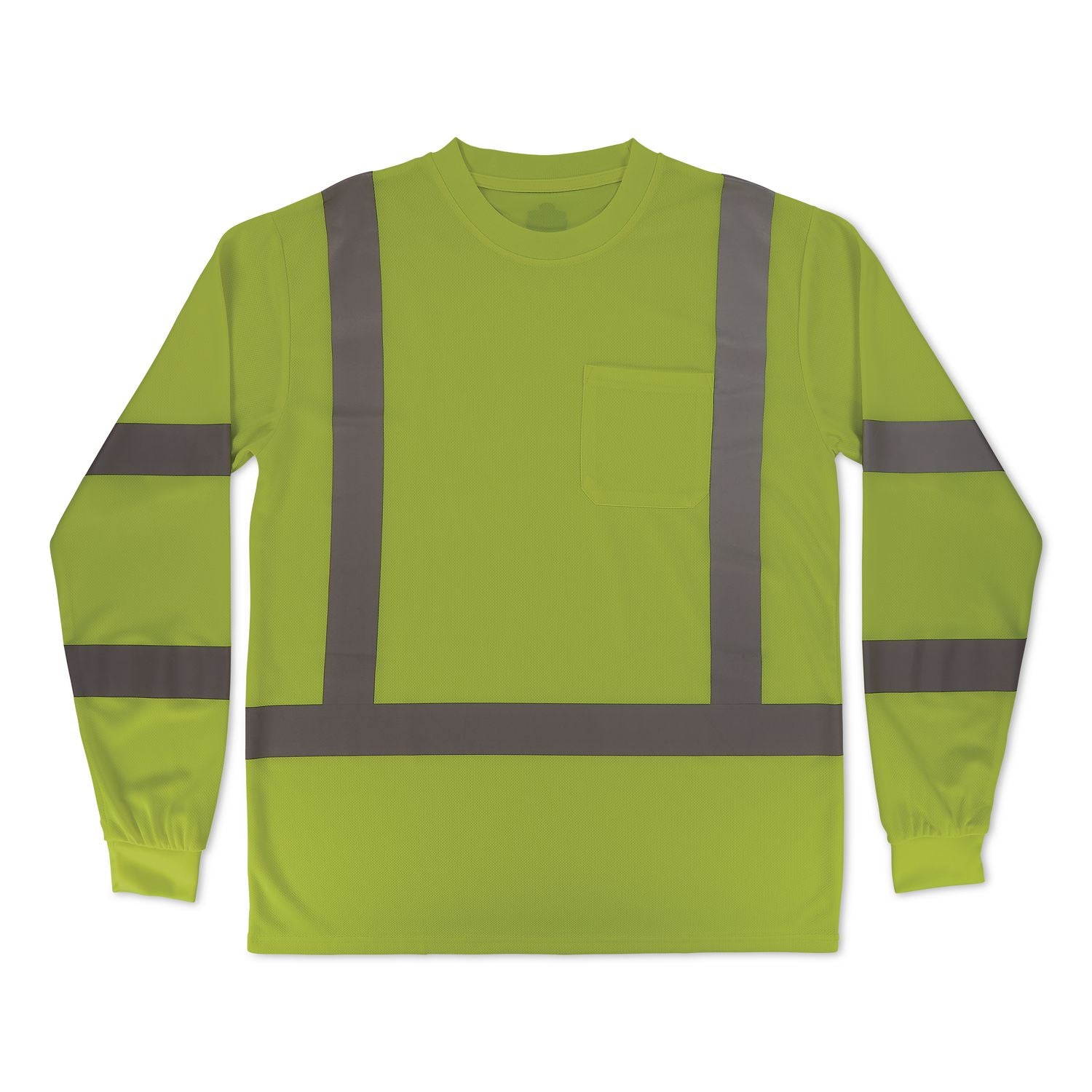 GloWear 8368 Class 3 Essential Hi-Vis Long Sleeve T-Shirt, Large, Lime