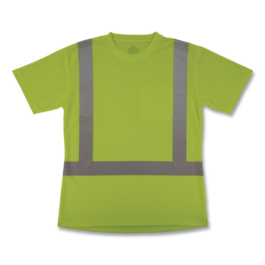 GloWear 8274 Class 2 Women's Essential Hi-Vis T-Shirt, Large, Lime