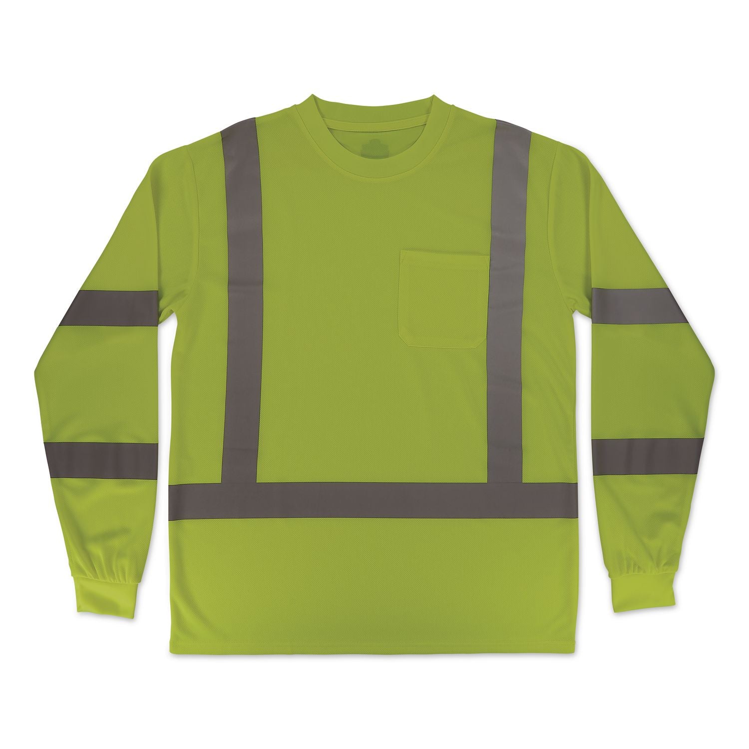 GloWear 8368 Class 3 Essential Hi-Vis Long Sleeve T-Shirt, 3X-Large, Lime