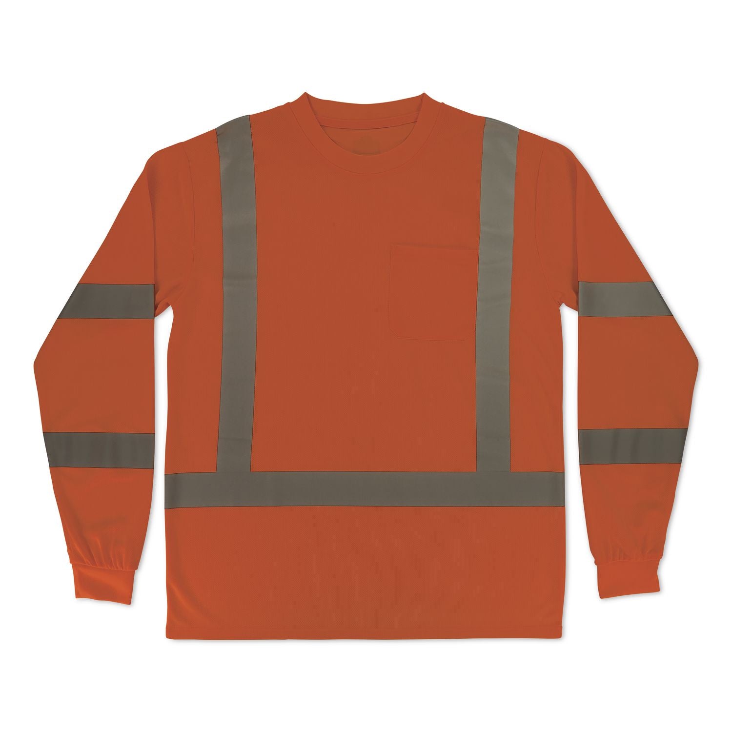 GloWear 8368 Class 3 Essential Hi-Vis Long Sleeve T-Shirt, Large, Orange
