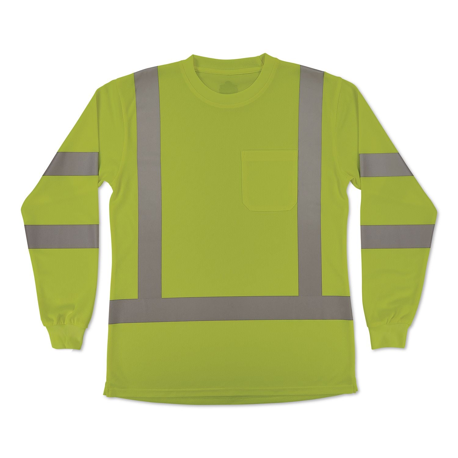 GloWear 8374 Class 3 Women's Essential Hi-Vis Long Sleeve T-Shirt, Large, Lime