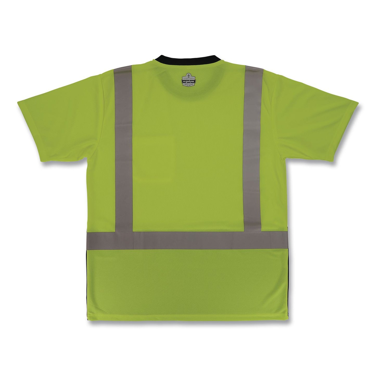 GloWear 8286BK Class 2 Essential Hi-Vis T-Shirt with Black Bottom, Large, Lime