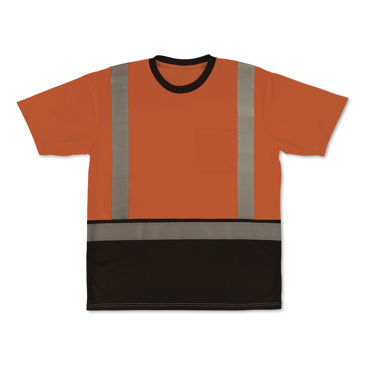GloWear 8286BK Class 2 Essential Hi-Vis T-Shirt with Black Bottom, X-Small, Orange