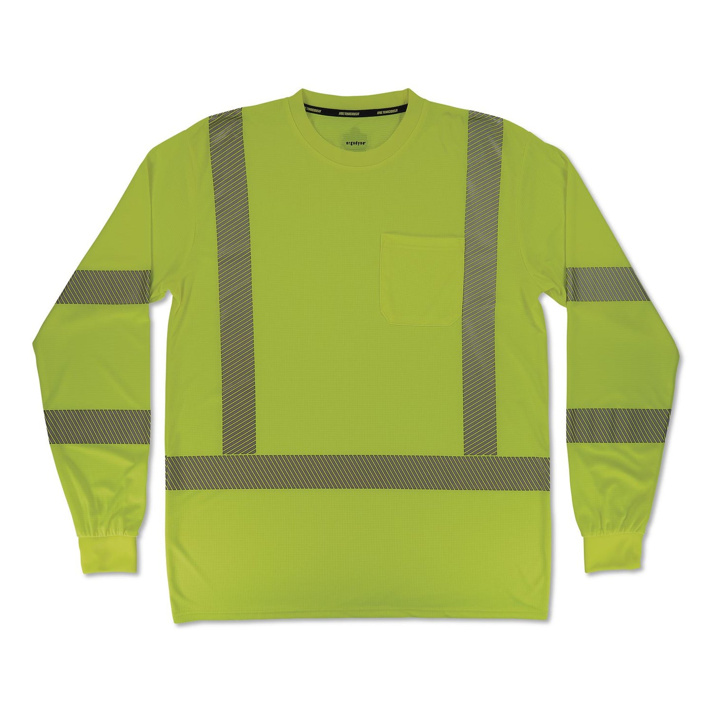 GloWear 8370 Class 3 Performance Hi-Vis Long Sleeve T-Shirt, Small, Lime