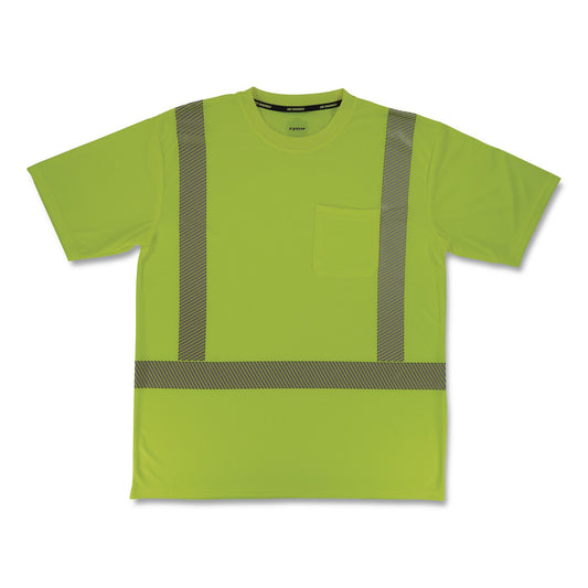 GloWear 8292 Class 2 Performance Hi-Vis T-Shirt, 5X-Large, Lime