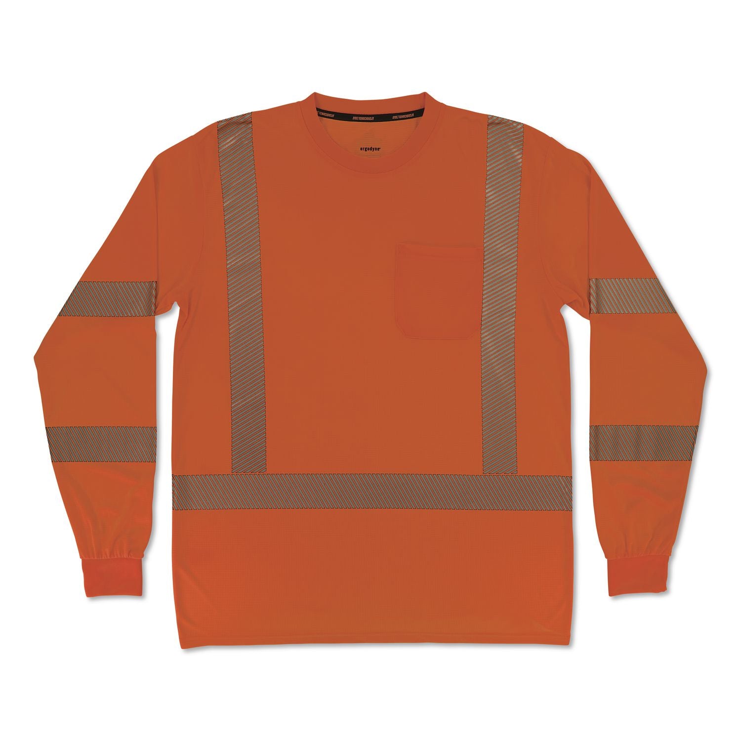 GloWear 8370 Class 3 Performance Hi-Vis Long Sleeve T-Shirt, X-Small, Orange