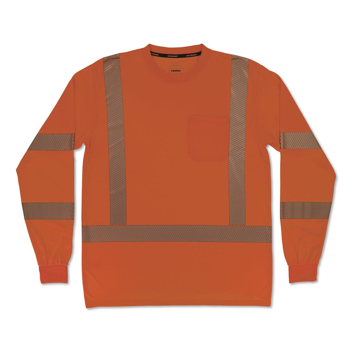 GloWear 8370 Class 3 Performance Hi-Vis Long Sleeve T-Shirt, Large, Orange