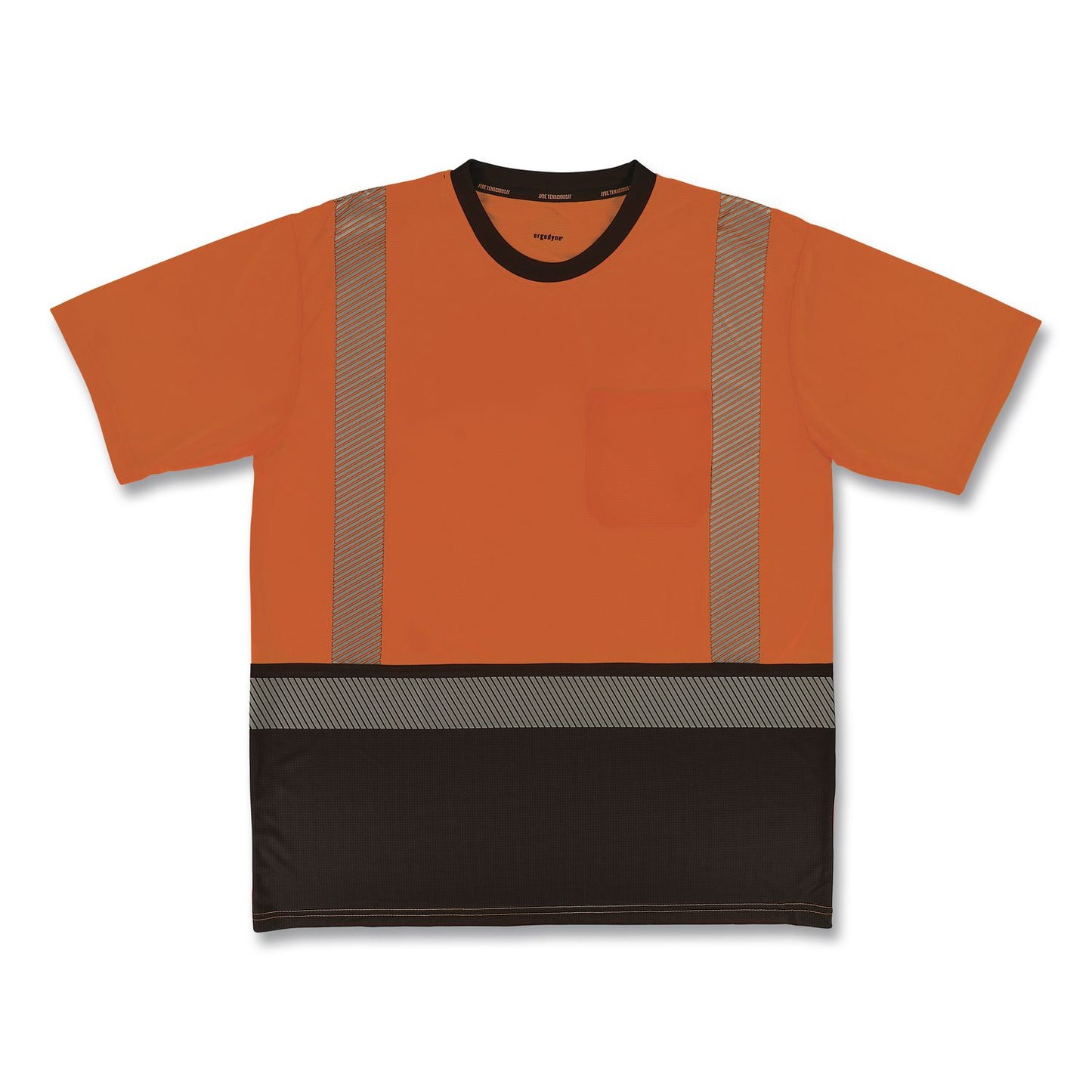 GloWear 8294BK Class 2 Performance Hi-Vis T-Shirt with Black Bottom, 5X-Large, Orange