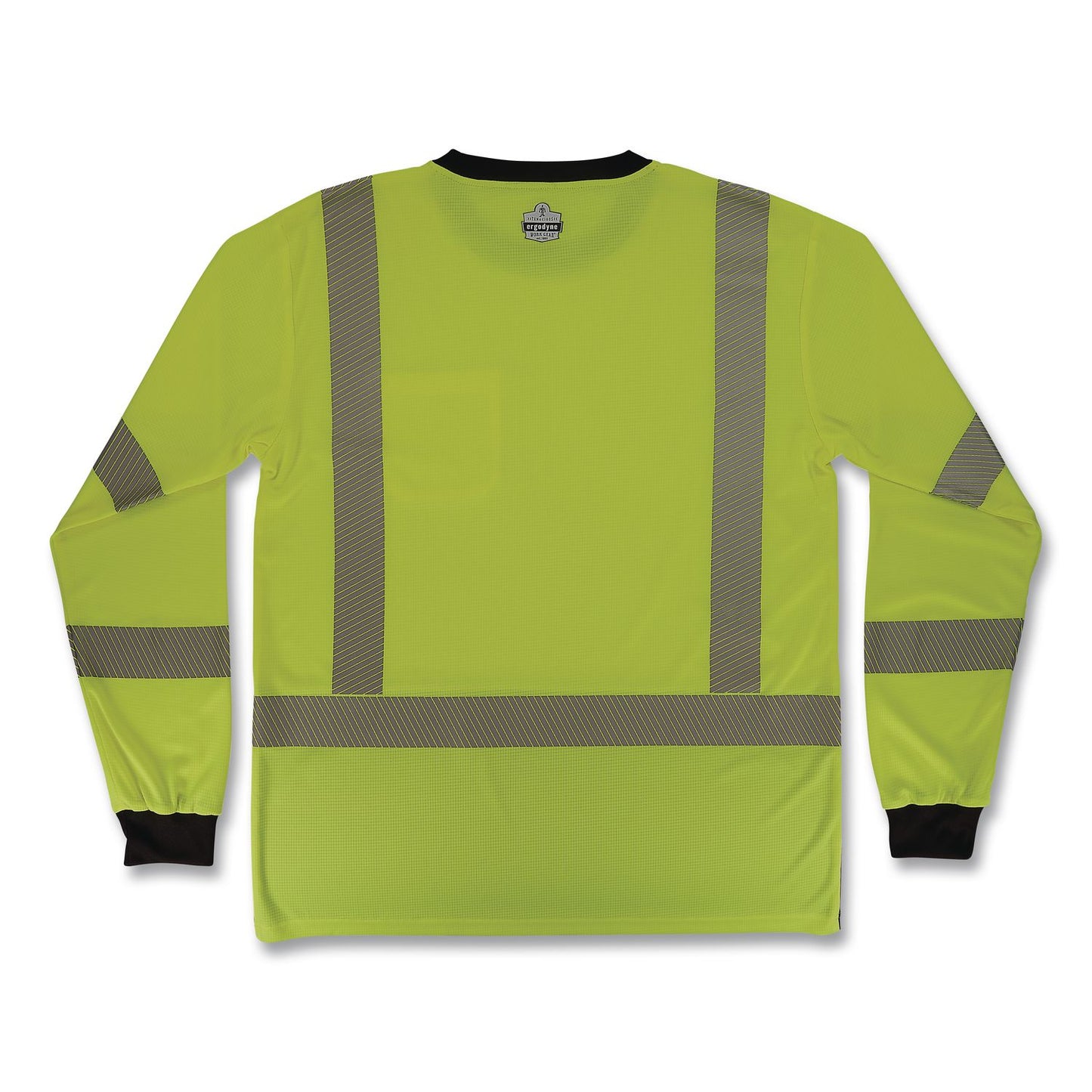 GloWear 8371BK Class 3 Performance Hi-Vis Long Sleeve T-Shirt with Black Bottom, Medium, Lime
