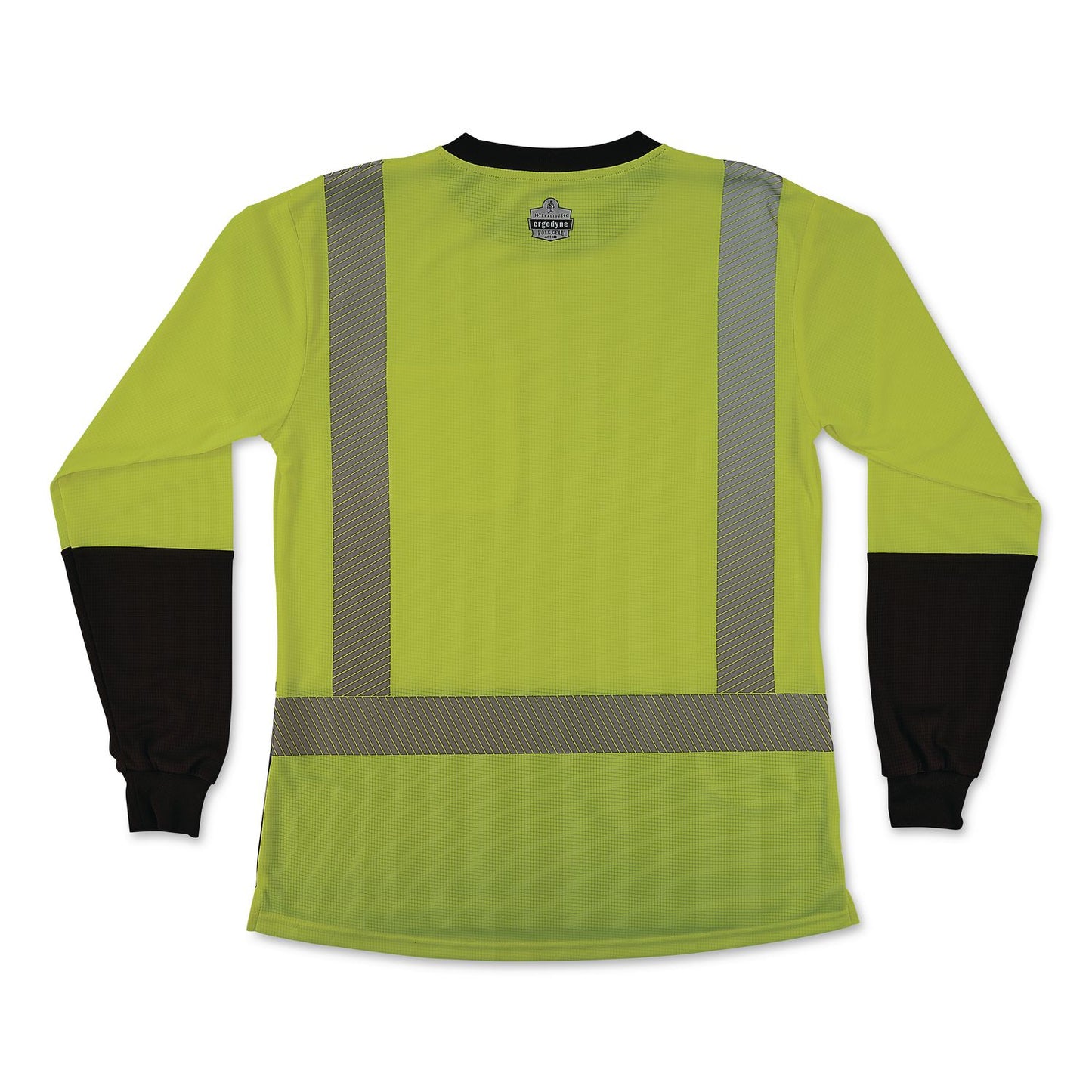 GloWear 8278BK Class 2 Women's Performance Hi-Vis Long Sleeve T-Shirt with Black Bottom, Medium, Lime