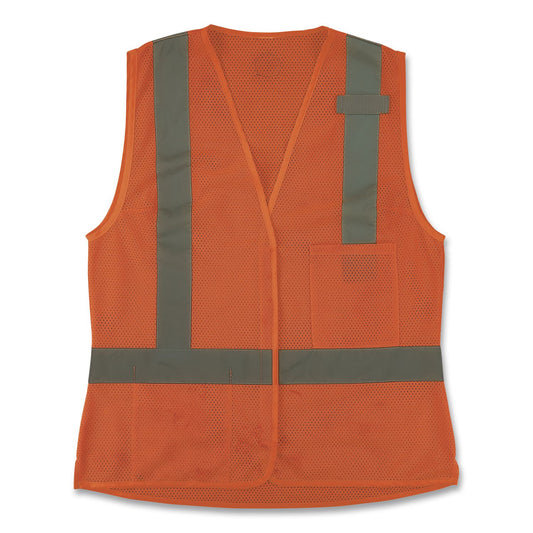 GloWear 8210HLW-S Class 2 Women's Hi-Vis Vest with Hook-and-Loop, Polyester, Medium, Orange