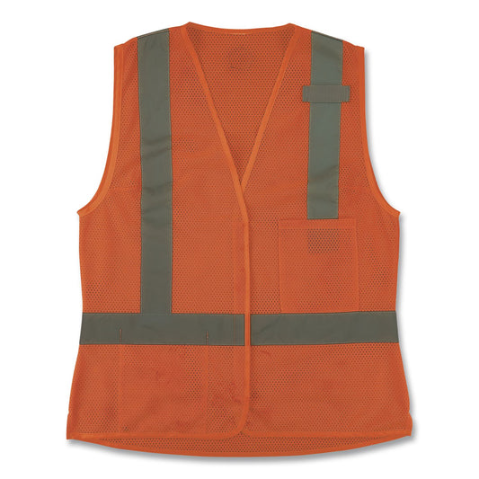 GloWear 8210HLW-S Class 2 Women's Hi-Vis Vest with Hook-and-Loop, Polyester, 3X-Large, Orange
