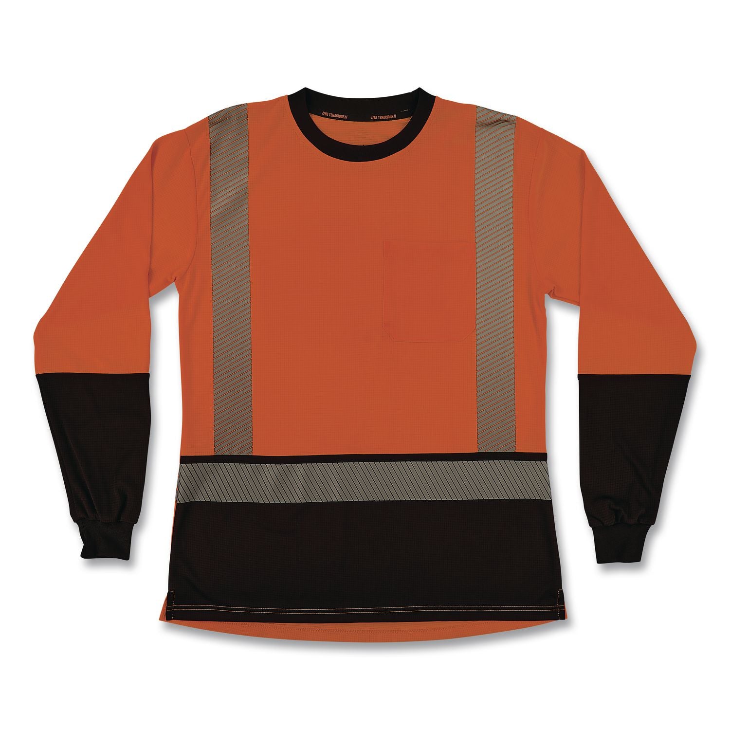 GloWear 8278BK Class 2 Women's Performance Hi-Vis Long Sleeve T-Shirt with Black Bottom, 3X-Large, Orange