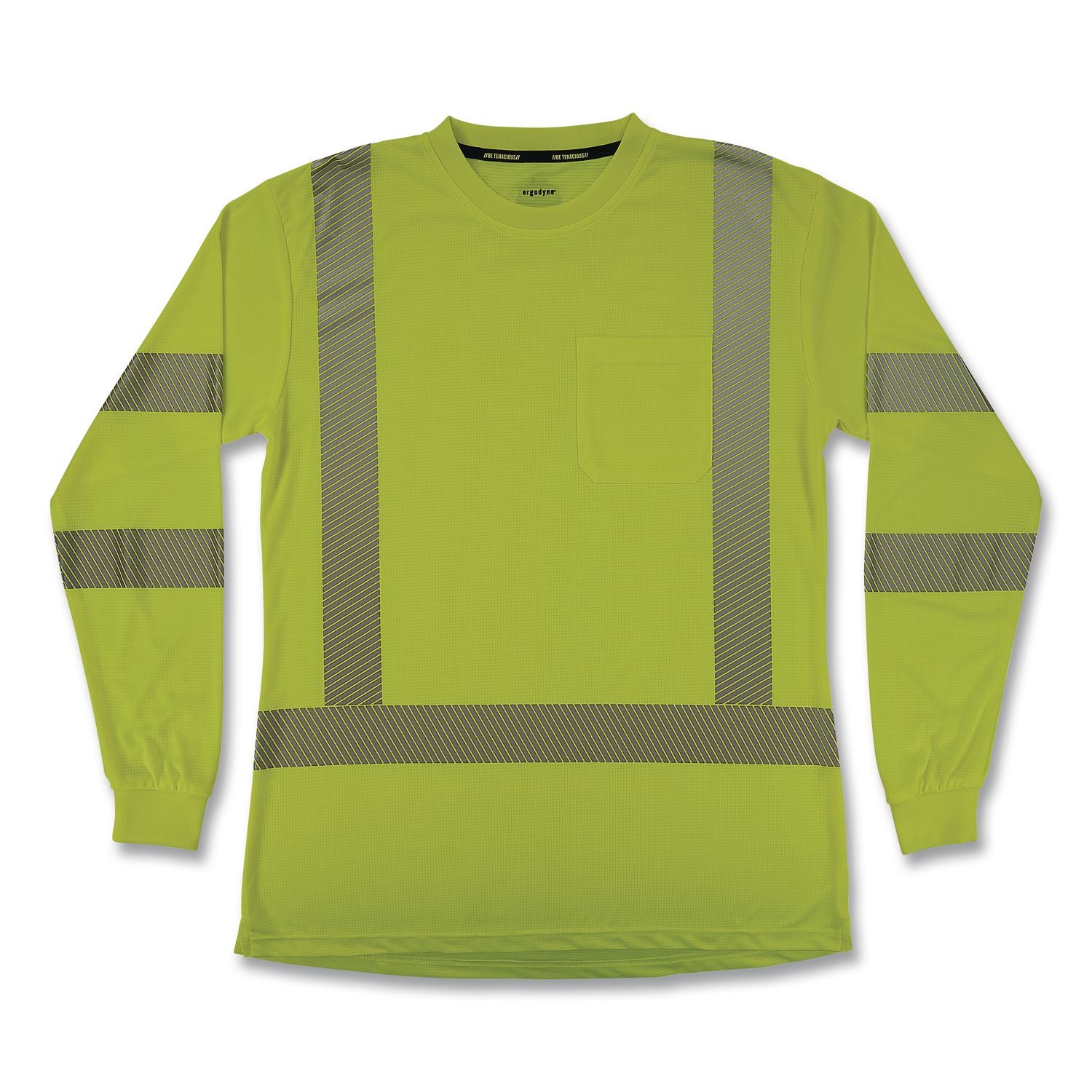 GloWear 8387 Class 3 Women's Performance Hi-Vis Long Sleeve T-Shirt, Large, Lime