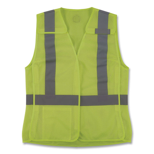 GloWear 8215BAW-S Class 2 Women's Hi-Vis Breakaway Vest with Hook-and-Loop, Polyester, 3X-Large, Lime