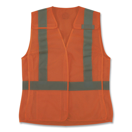 GloWear 8215BAW-S Class 2 Women's Hi-Vis Breakaway Vest with Hook-and-Loop, Polyester, Medium, Orange