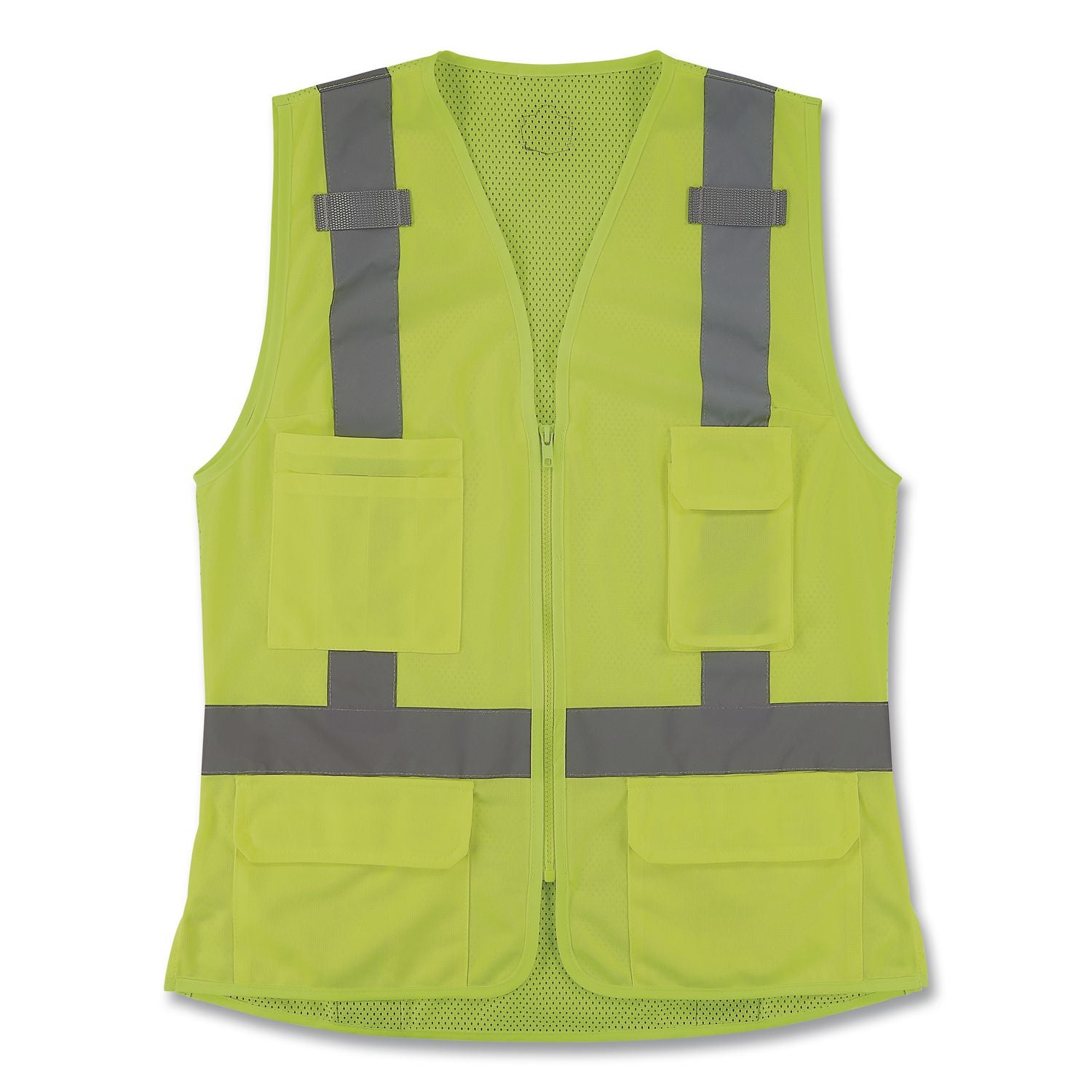 GloWear 8247ZW-S Class 2 Women's Hi-Vis Surveyor Vest with Zipper, Polyester, Large, Lime
