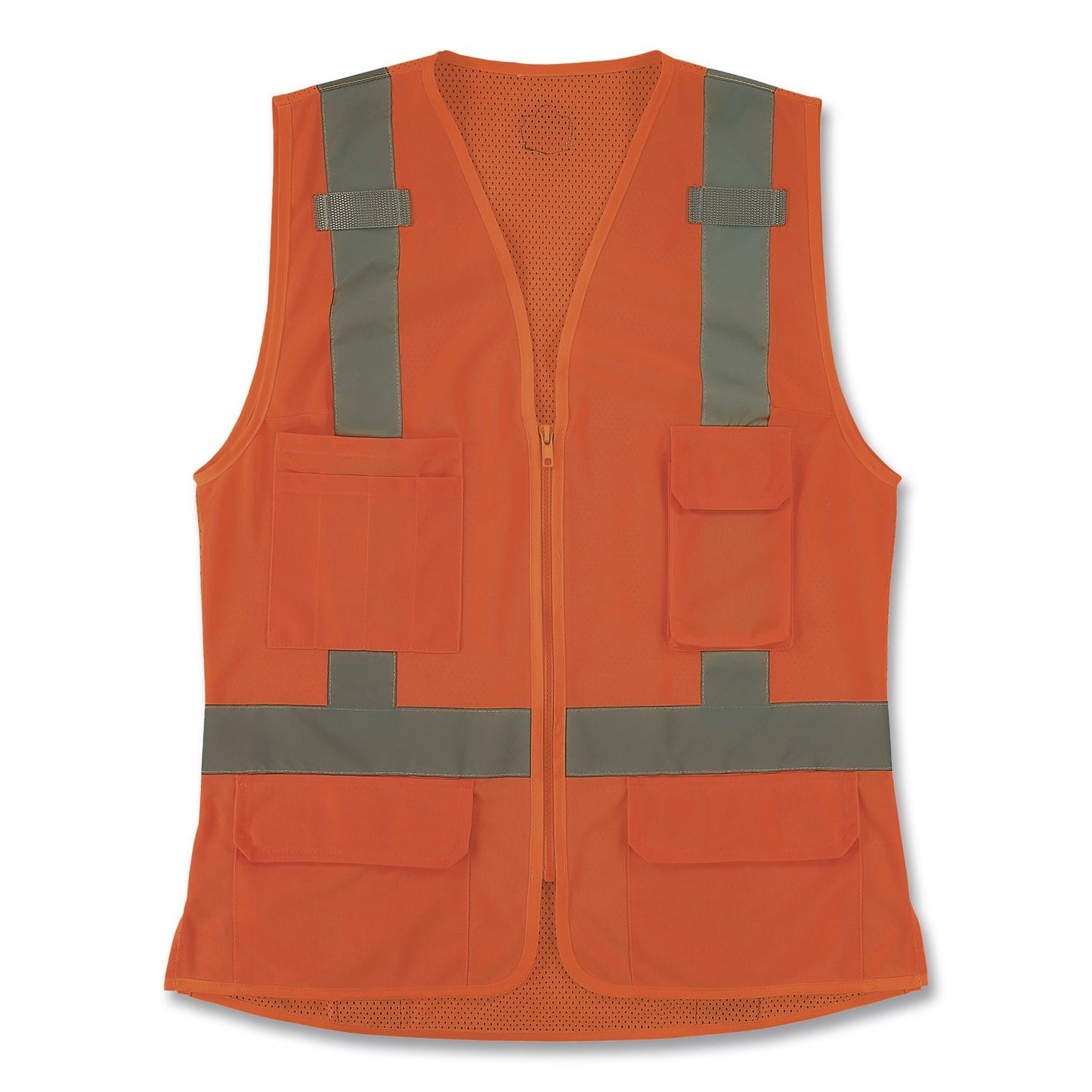 GloWear 8247ZW-S Class 2 Women's Hi-Vis Surveyor Vest with Zipper, Polyester, Medium, Orange
