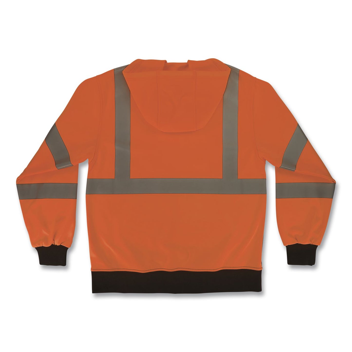 GloWear 8311BK Class 3 Essential Hi-Vis Hooded Sweatshirt with Black Bottom, 5X-Large, Orange
