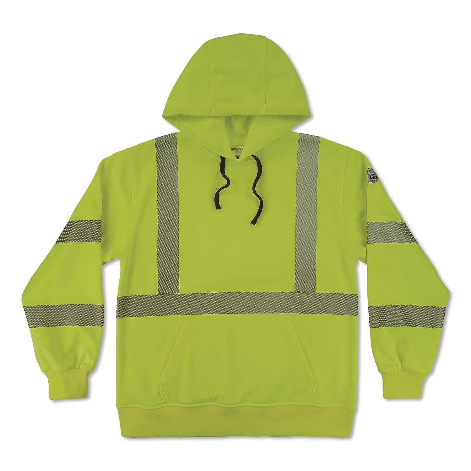 GloWear 8304W Class 3 Women's Performance Hi-Vis Hooded Sweatshirt, X-Large, Lime