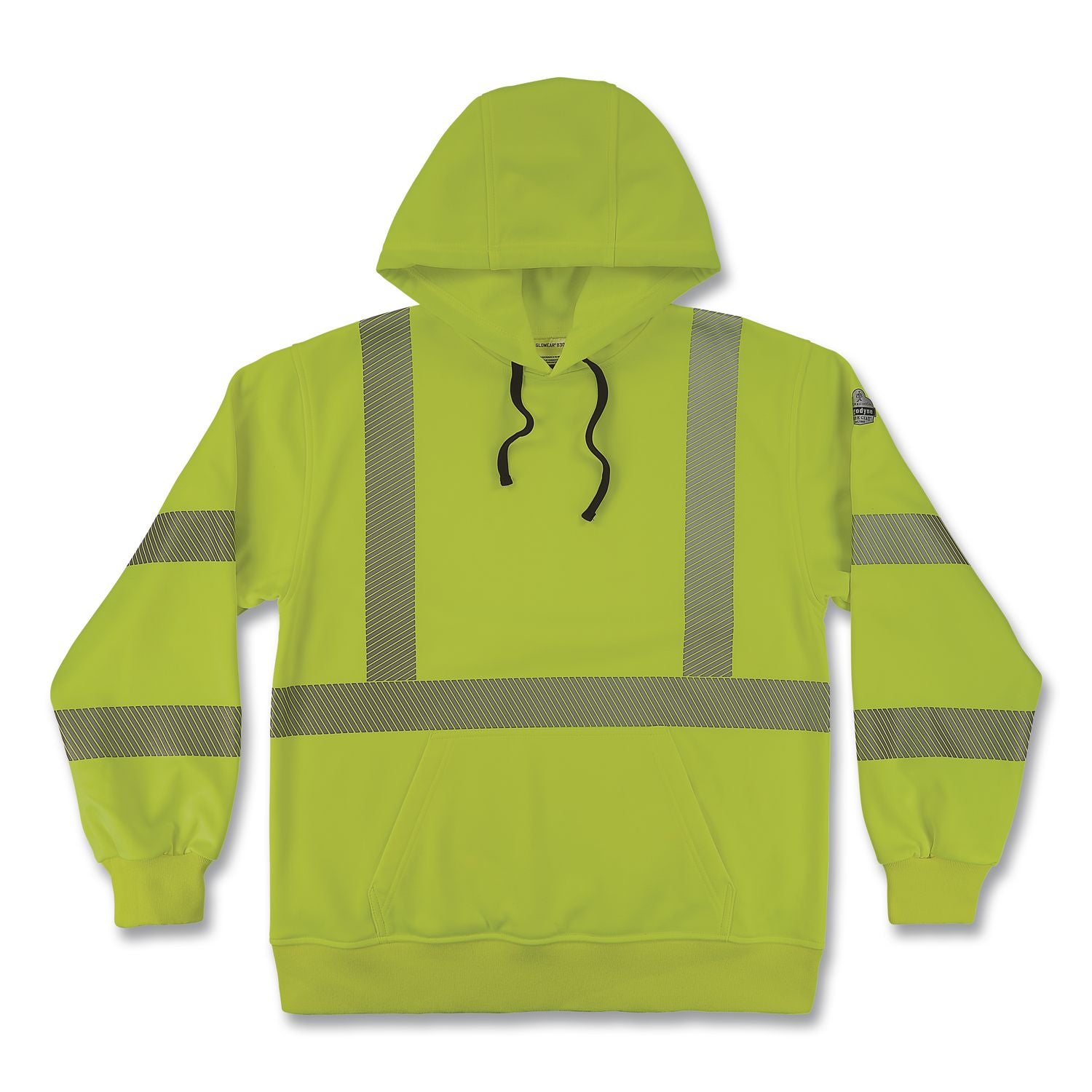 GloWear 8304W Class 3 Women's Performance Hi-Vis Hooded Sweatshirt, 3X-Large, Lime