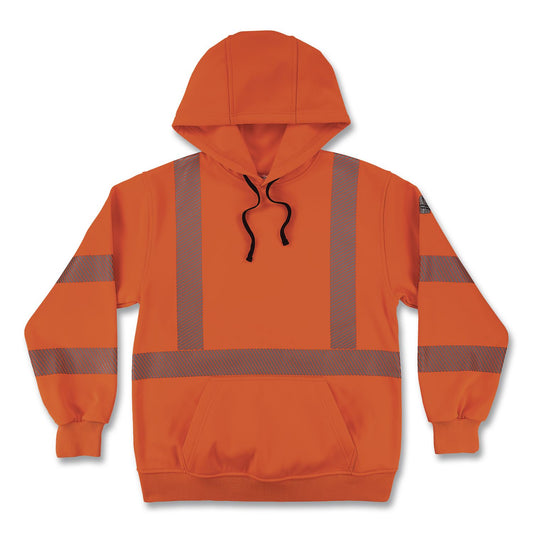 GloWear 8304W Class 3 Women's Performance Hi-Vis Hooded Sweatshirt, Small, Orange