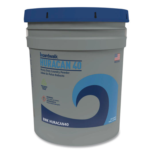 Low Suds Industrial Powder Laundry Detergent, Fresh Lemon Scent, 40 Lb Pail