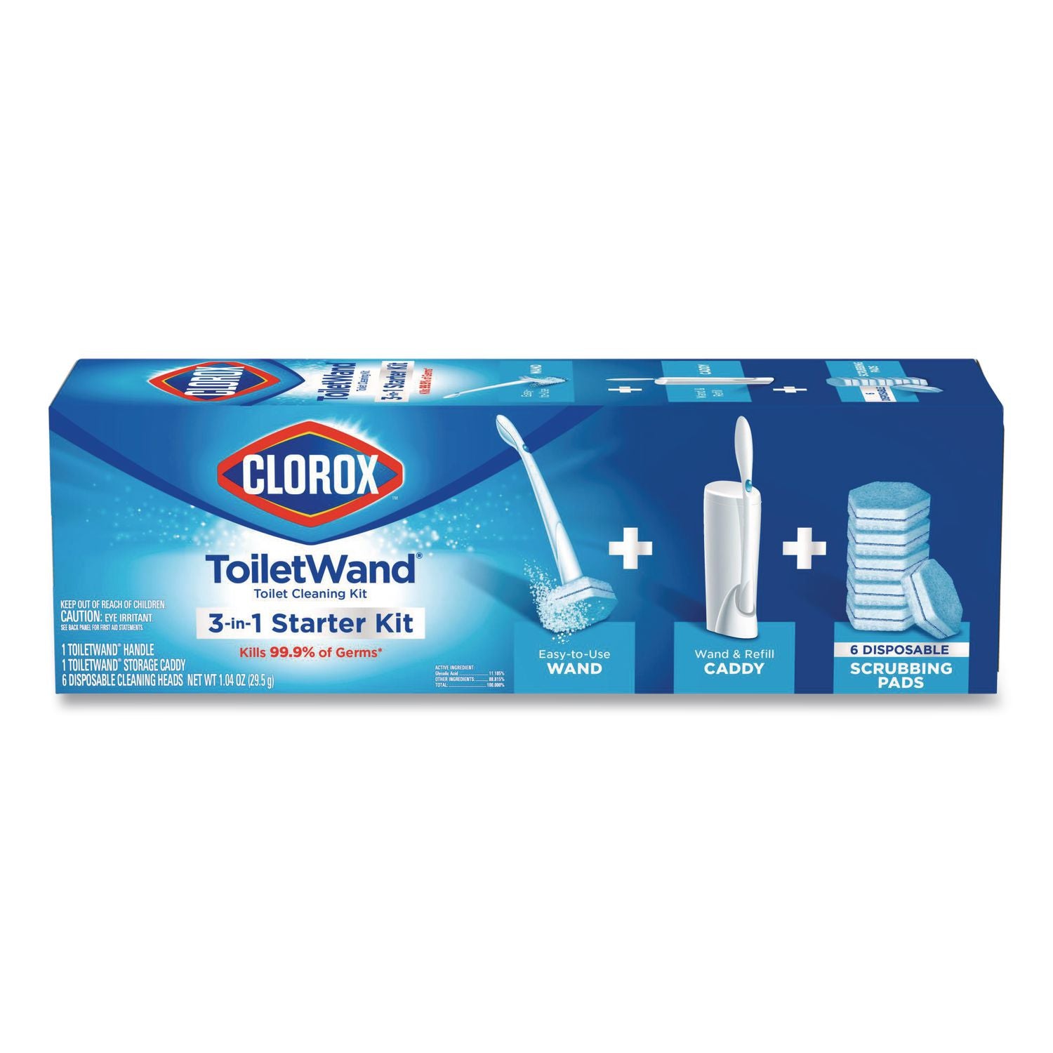 Toiletwand Disposable Toilet Cleaning System: Handle, Caddy And Refills, White