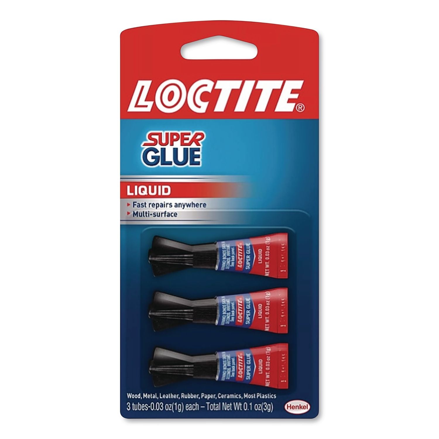 Super Glue, 0.11 Oz, Dries Clear, 3/pack