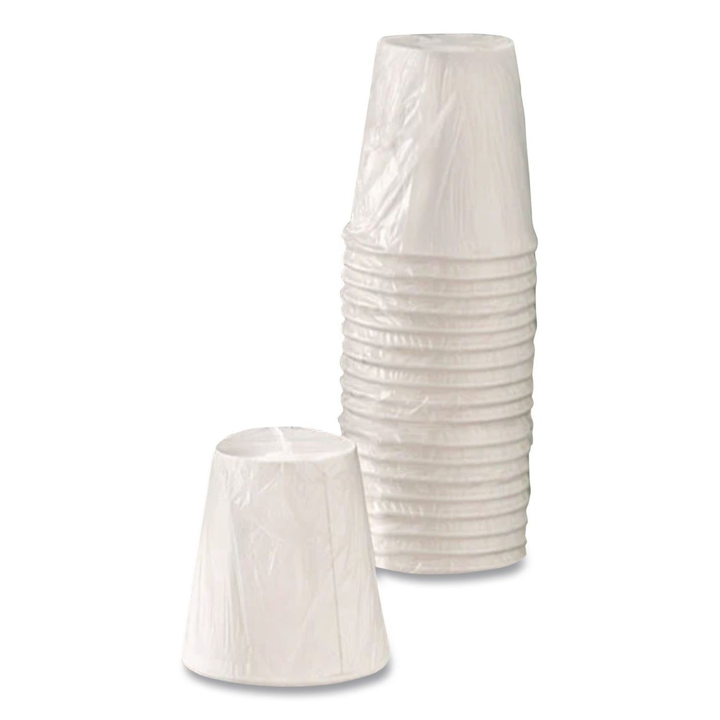 Individually Wrapped Paper Hot Cups, 8 oz, White, 300/Pack