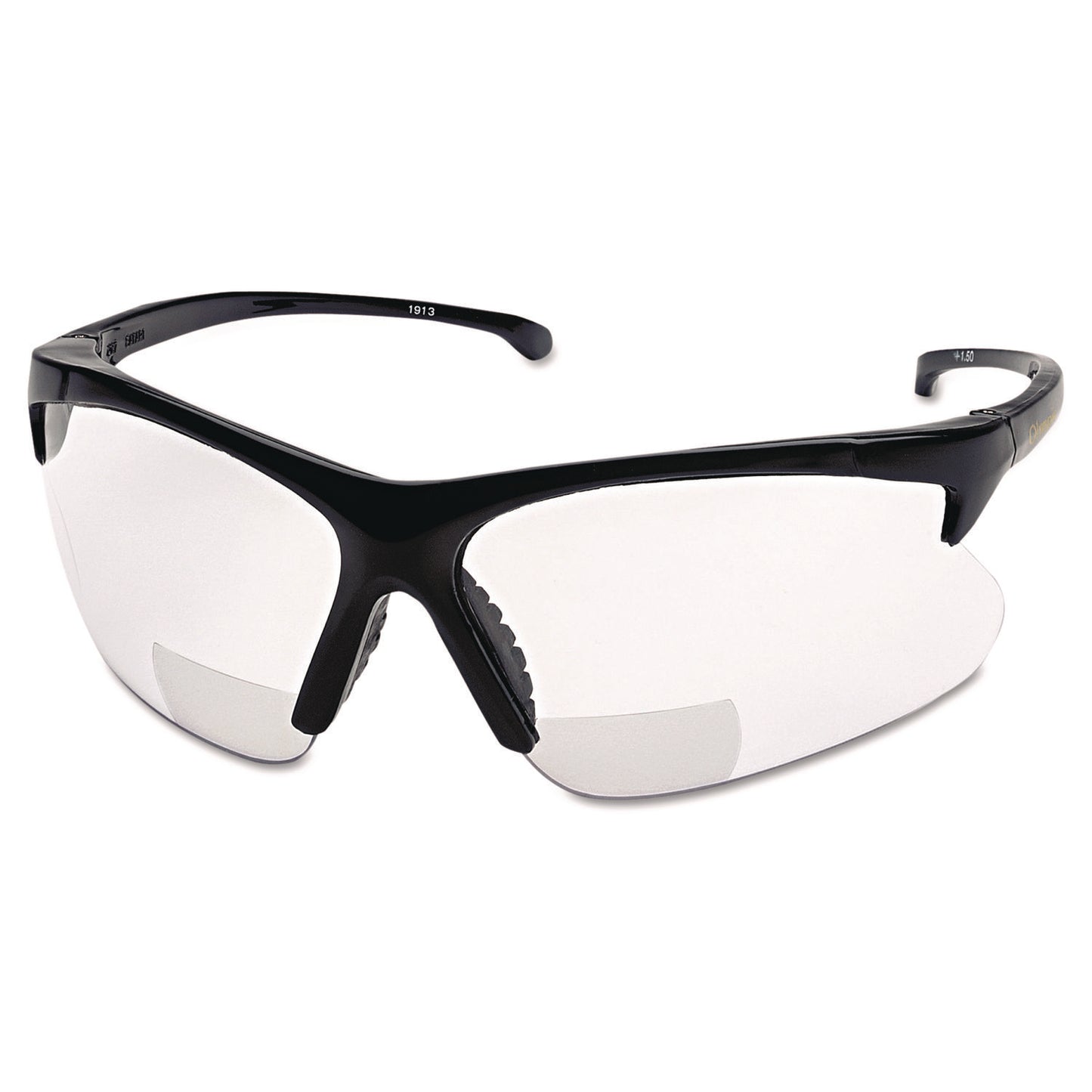 V60 30-06* RX Safety Eyewear 3011719, 2.5+ Diopter, Black Half Frame, Clear Dual Lens
