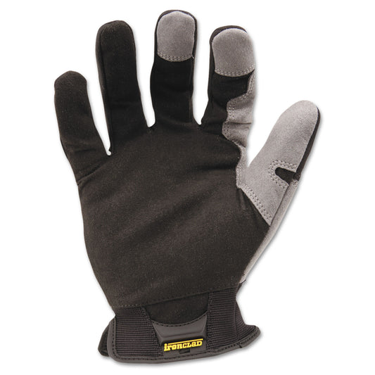 Workforce Gloves, EN388: 3121, Large, Gray/Black, Pair