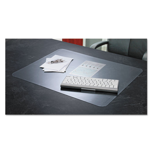 KrystalView Desk Pad with Antimicrobial Protection. Matte Finish, 17" x 12", Clear