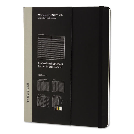 Professional Notebook, 1-Subject, Narrow Rule, Black Hardcover, (192) 9.75 x 7.5 Sheets
