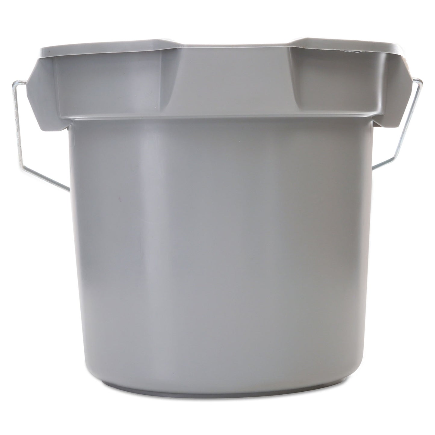BRUTE Round Utility Pail, 14 qt, Plastic, Gray, 12" Diameter