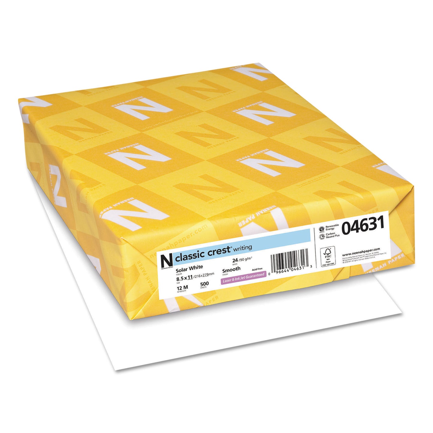 CLASSIC CREST Stationery, 97 Bright, 24 lb Bond Weight, 8.5 x 11, Solar White, 500/Ream
