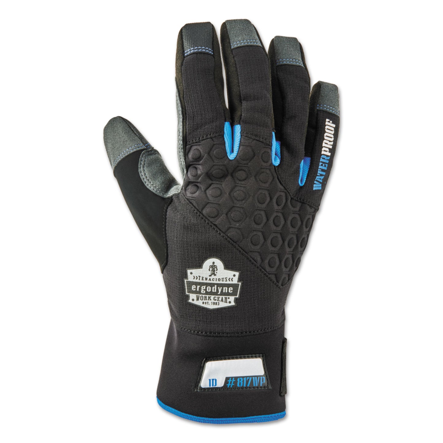 Proflex 817WP Reinforced Thermal Waterproof Utility Gloves, EN388: 3423X, Large, Black, Pair