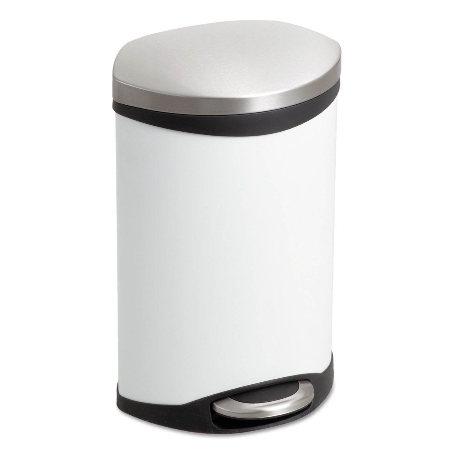 Step-On Medical Receptacle, 3 gal, Steel, White