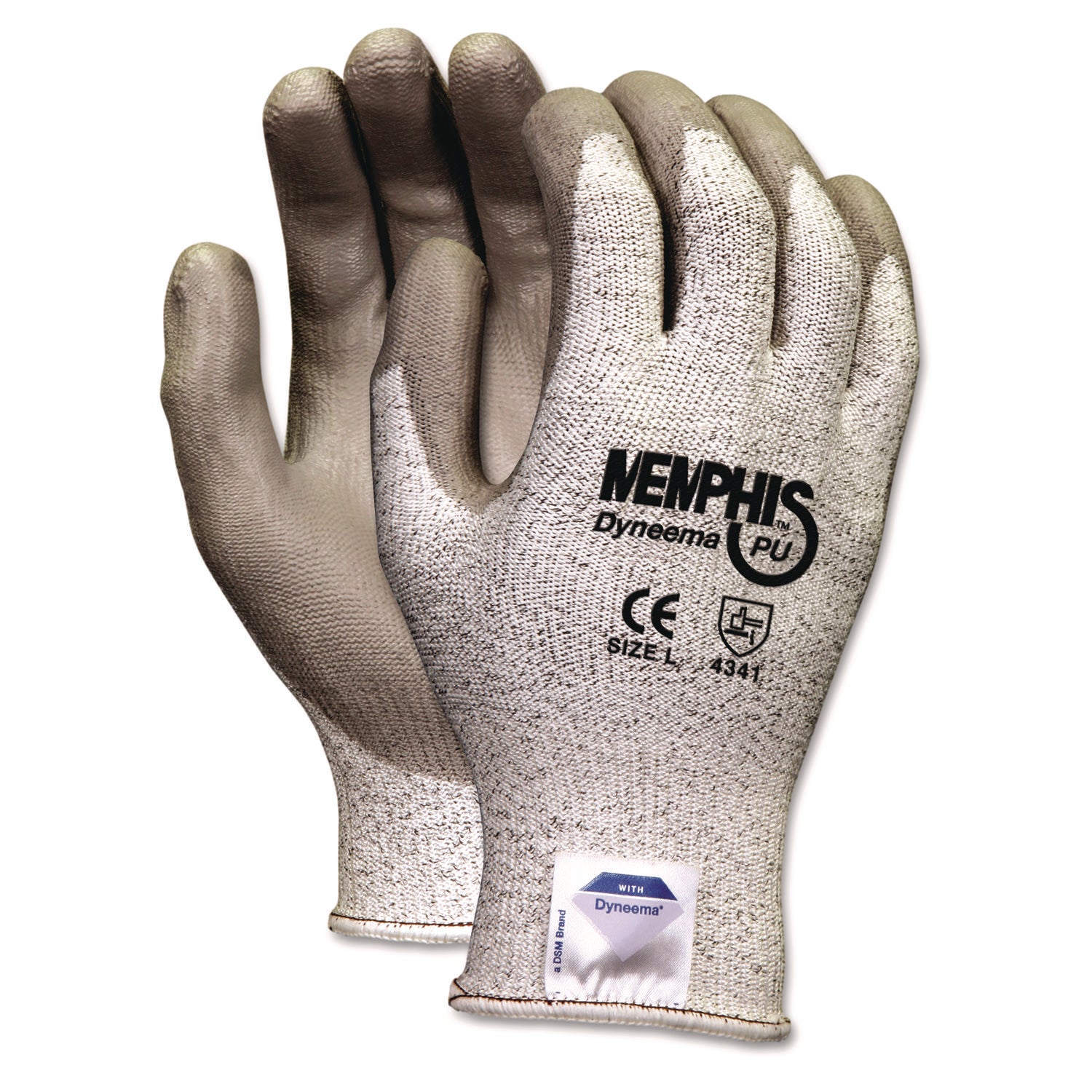 Dyneema Gloves, EN388: 4341, Medium, Gray/White, Pair