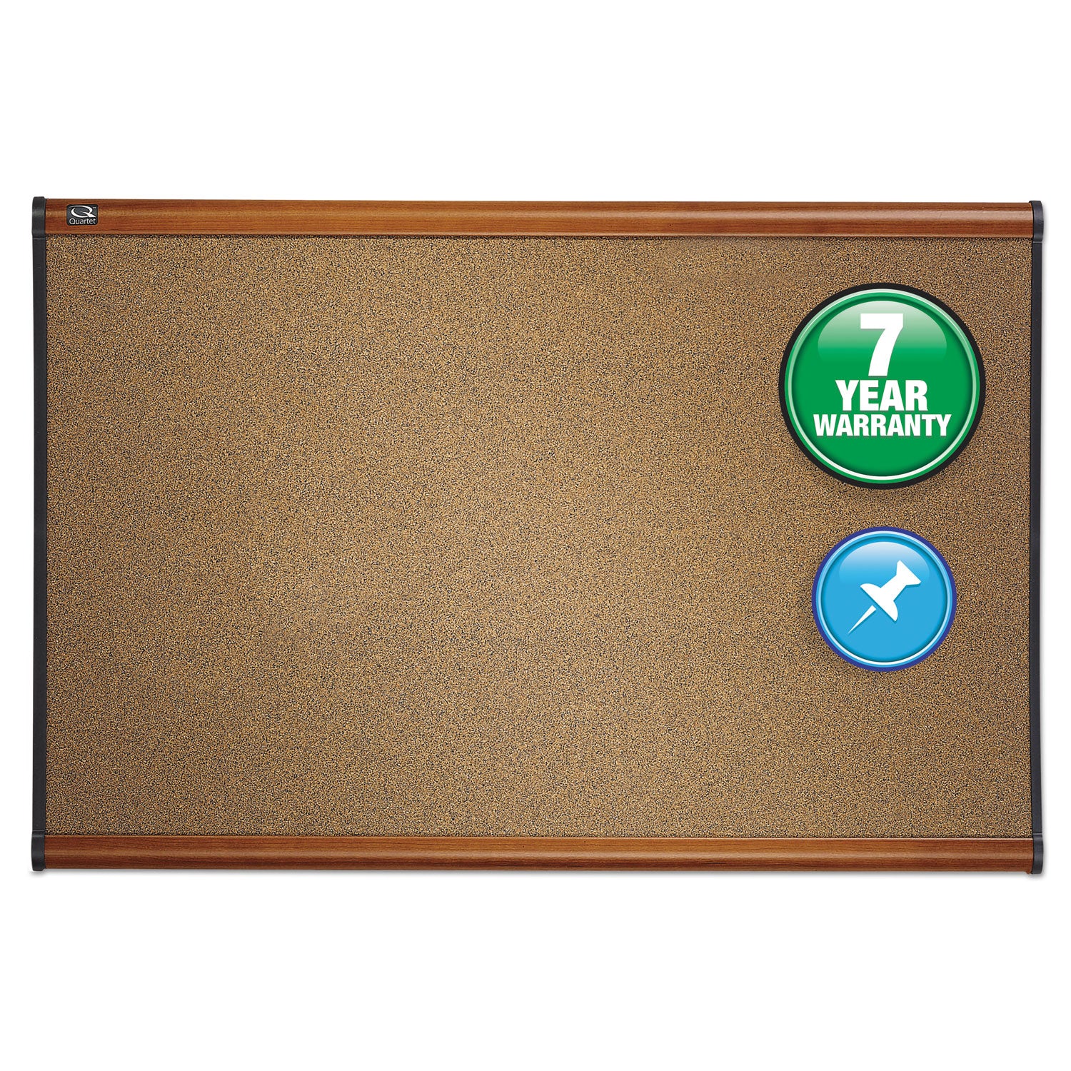 Prestige Colored Cork Bulletin Board, 36" x 24", Brown Surface, Light Cherry Finished Fiberboard/Plastic Frame