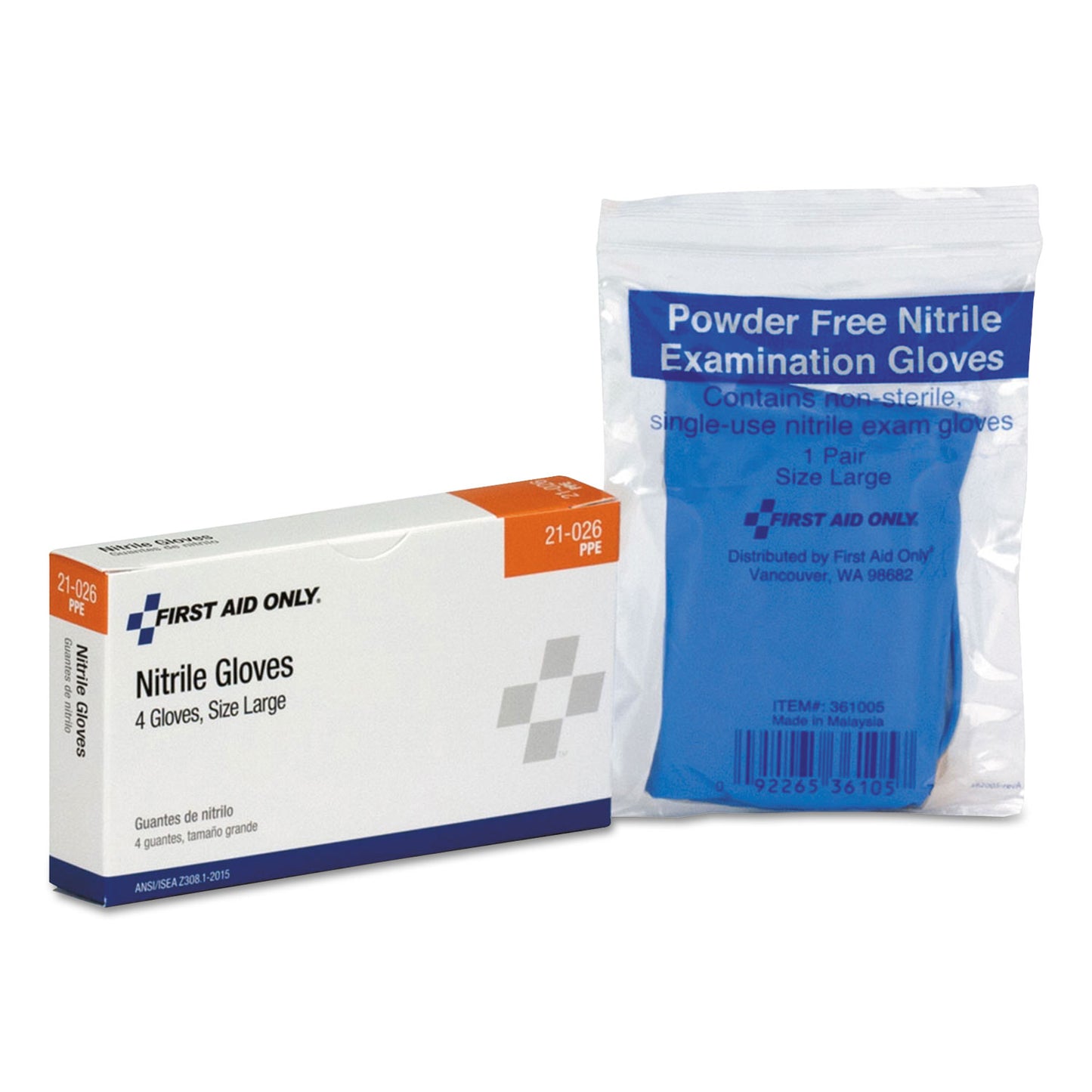 ANSI Compliant First Aid Kit Refill for 16 Unit First Aid Kit, Exam Gloves, Large, 4 Pieces