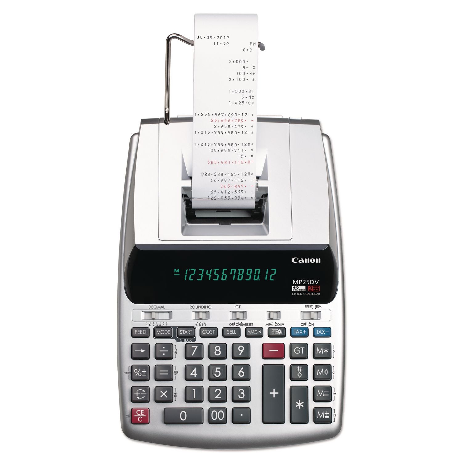 Mp25dv 12-Digit Ribbon Printing Calculator, Black/red Print, 4.3 Lines/sec
