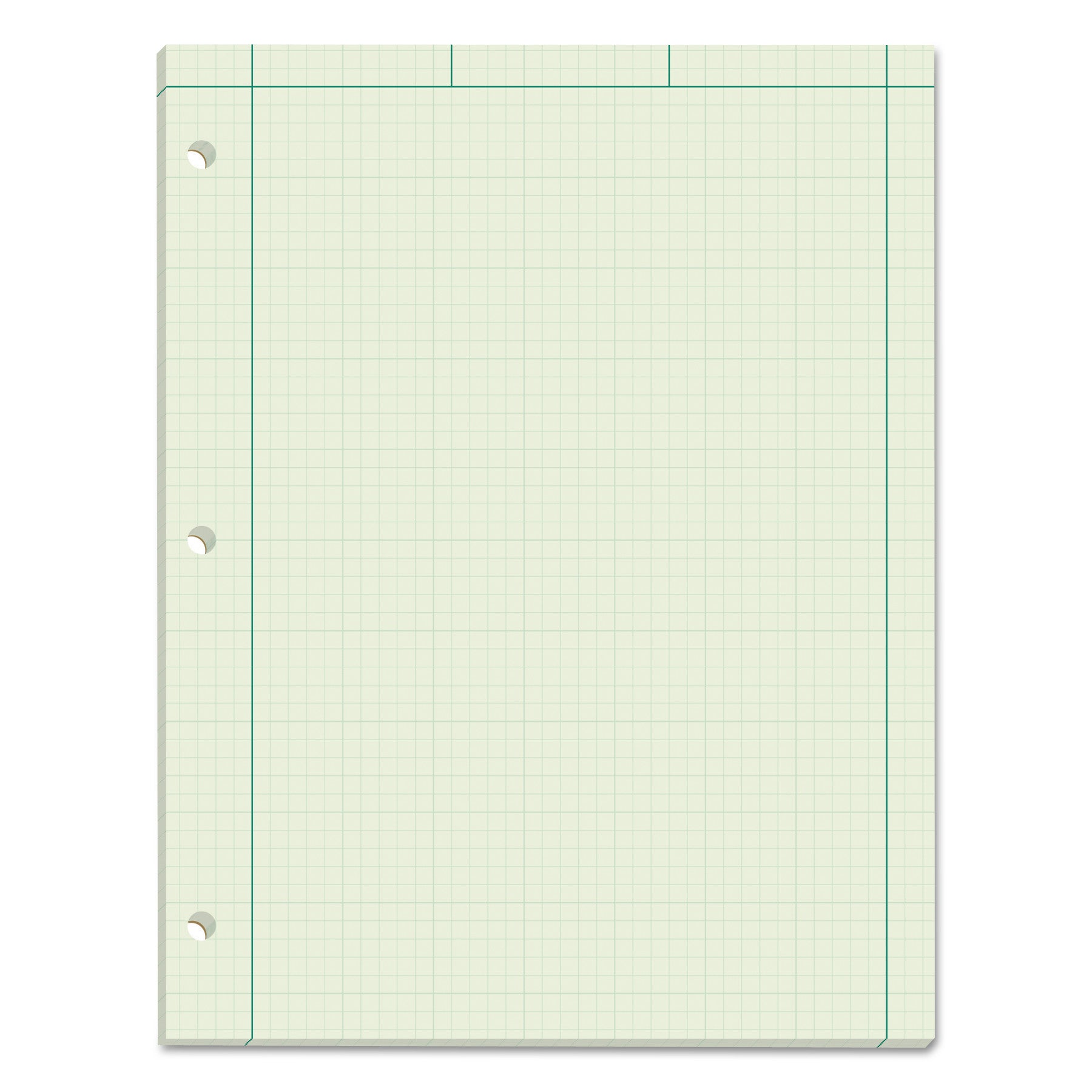 Engineering Computation Pads, Black/Green Cover, Quadrille Rule (5 sq/in, 1 sq/in), (100) Green-Tint 8.5 x 11 Sheets
